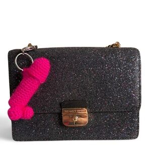 🍆BUY NOW🍆Handmade Cheeky Crochet Chapstick Holder Keychain